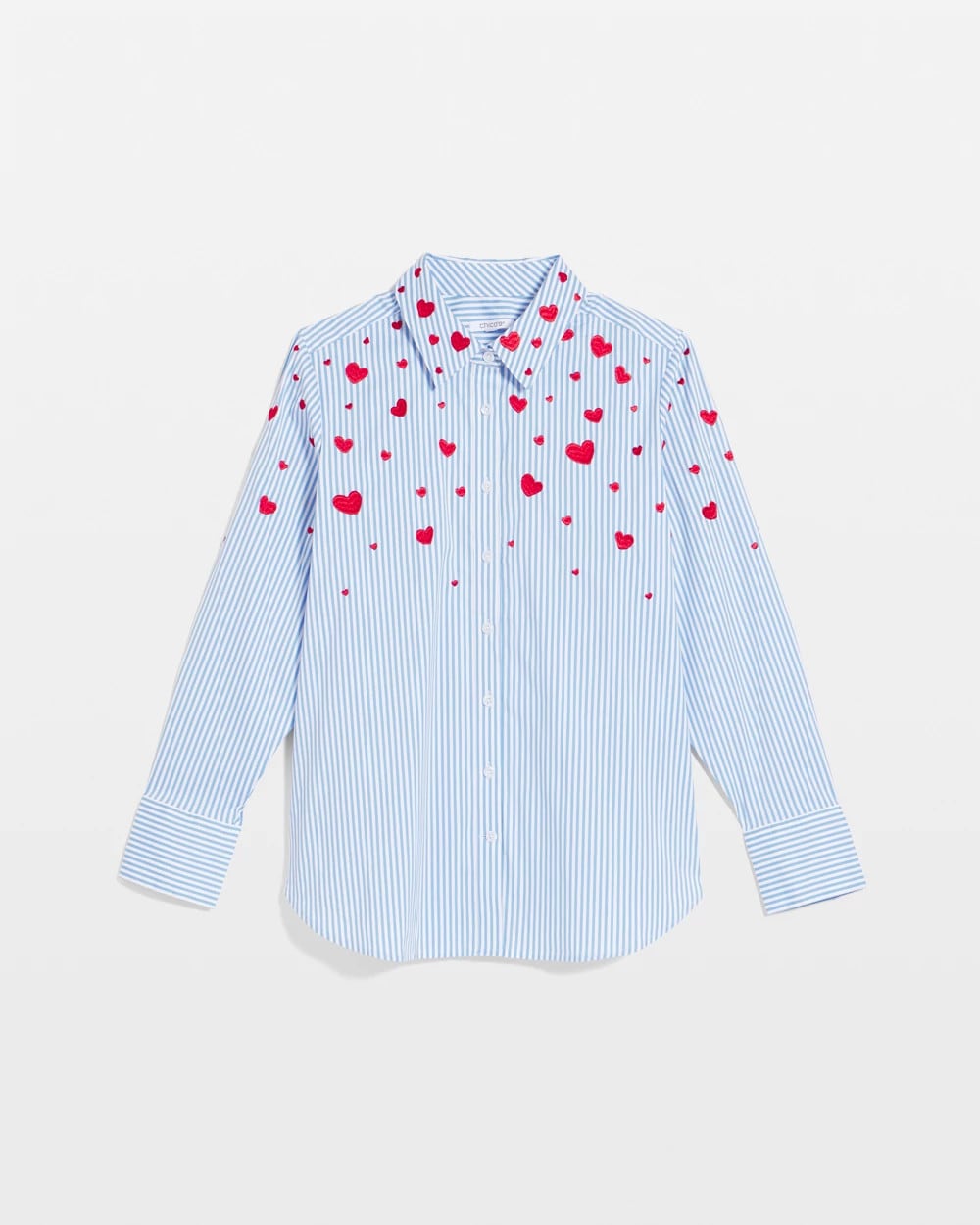 V-Day Striped Poplin Shirt Tidal Blue - Chico's