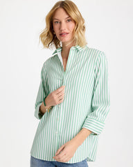 No Iron™ Striped Stretch Shirt Peppermint Green - Chico's