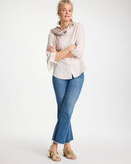 No Iron™ Striped Linen Shirt Oatmeal - Chico's