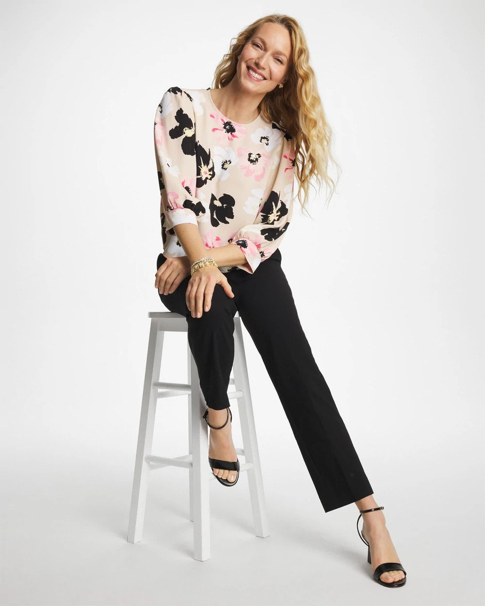 Satin Blossom Burst Top Sweet Blossom - Chico's