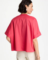 Poplin Popover Dolman Top Hot Honeysuckle - Chico's