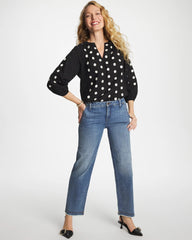 Textured Polka Dot Blouse Black - Chico's