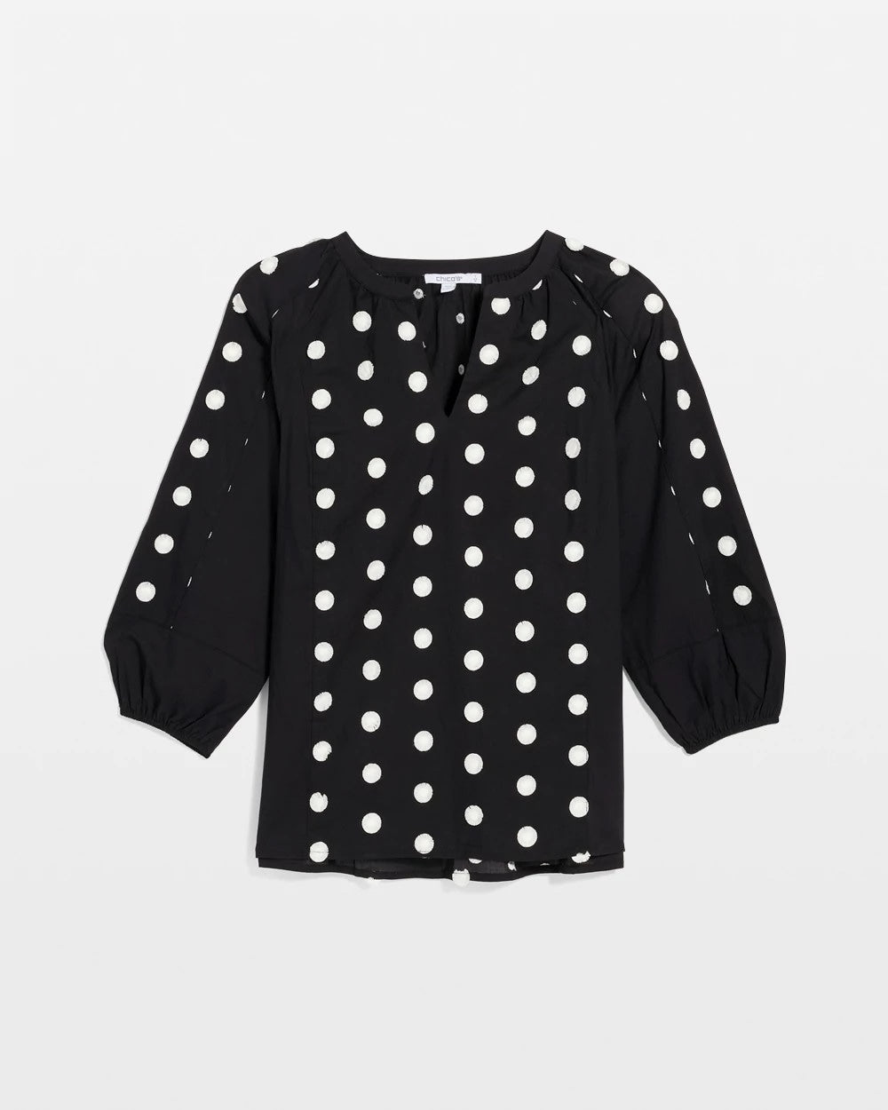 Textured Polka Dot Blouse Black - Chico's