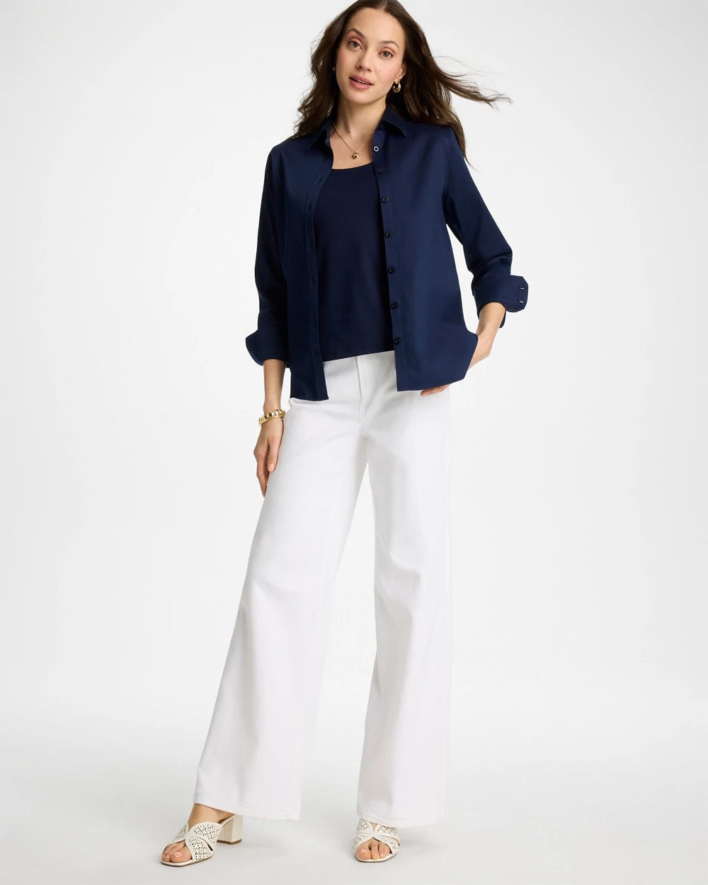 No Iron™ Stretch Shirt Classic Navy - Chico's
