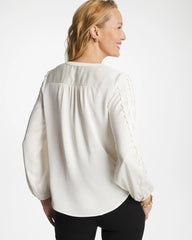 Laser Cut Crinkle Blouse Ecru - Chico's