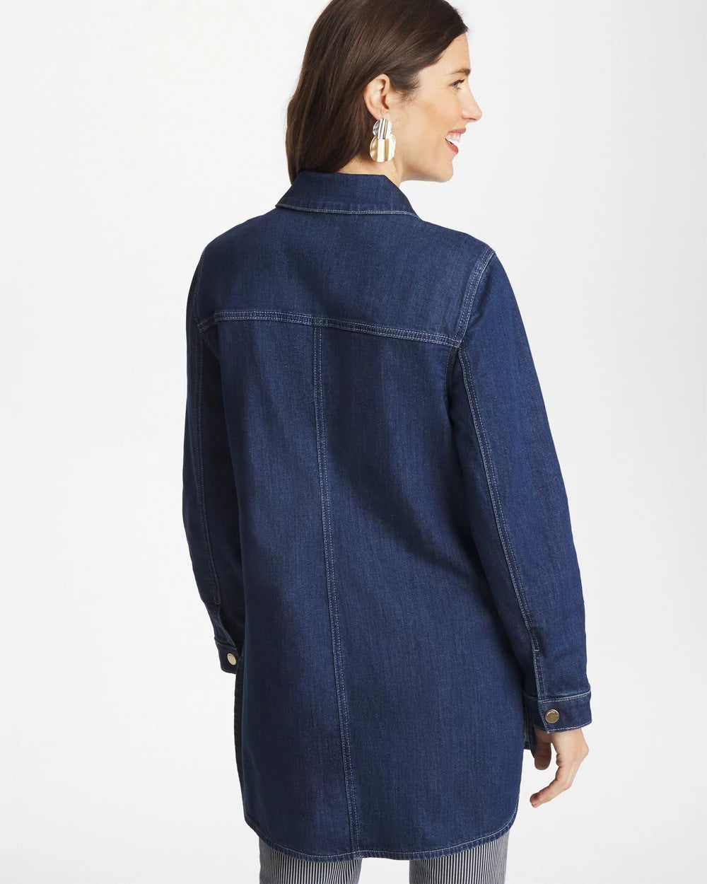 Button Down Denim Topper Rome Indigo - Chico's