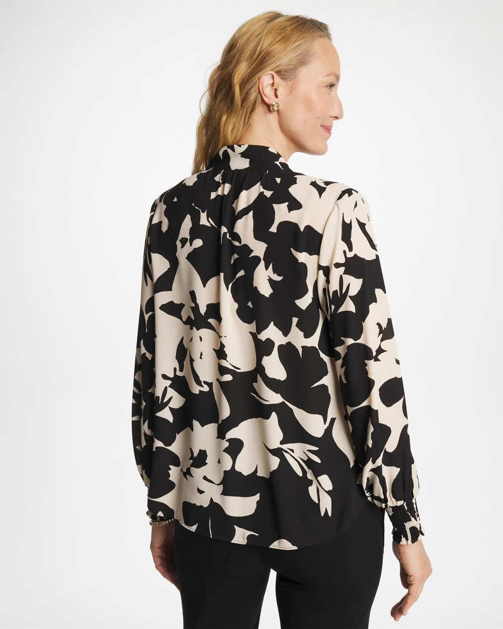 Crepe Mockneck Blouse Black - Chico's