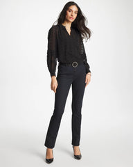 3D Dot Jacquard Chiffon Blouse Black - Chico's