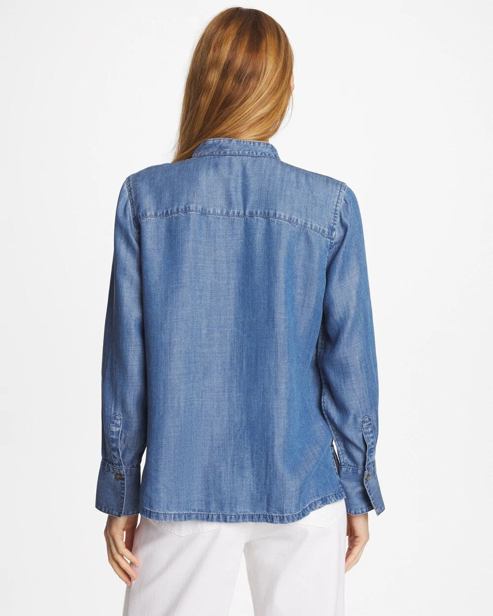 Tencel Ruffle Front Shirt Bailey Indigo - Chico's