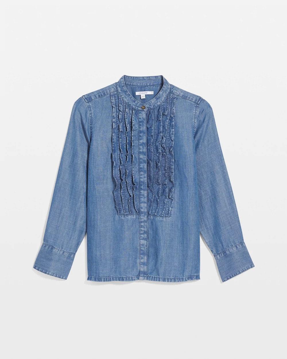 Tencel Ruffle Front Shirt Bailey Indigo - Chico's