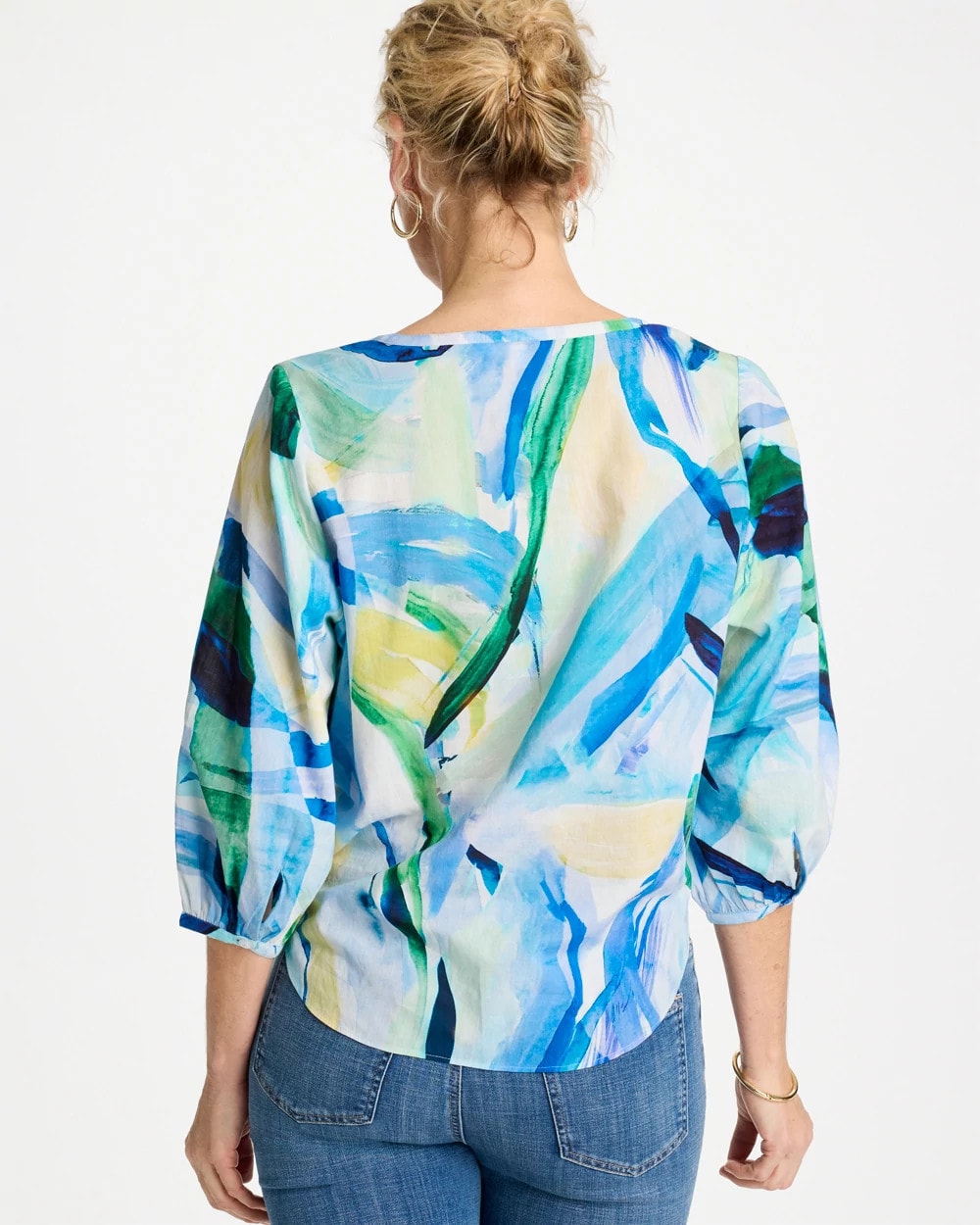 Printed Tie-Front Top Amparo Blue - Chico's
