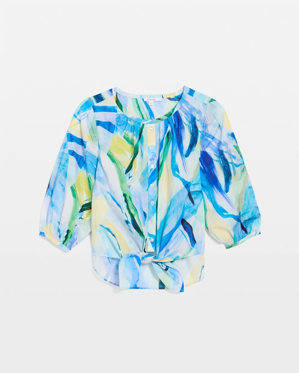 Printed Tie-Front Top Amparo Blue - Chico's