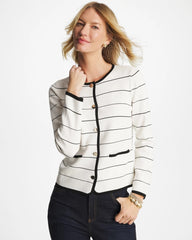 Contrast Tipped Sweater Blazer Ecru - Chico's