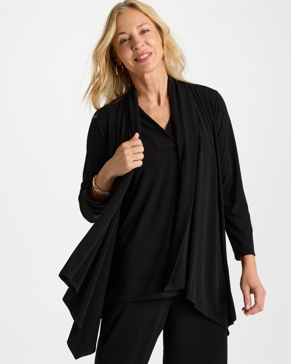 Travelers™ Knit Drape Cardigan Black - Chico's