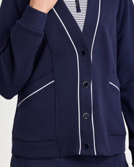 Zenergy® Soft Pique Button-Down Cardigan Passport Blue - Chico's