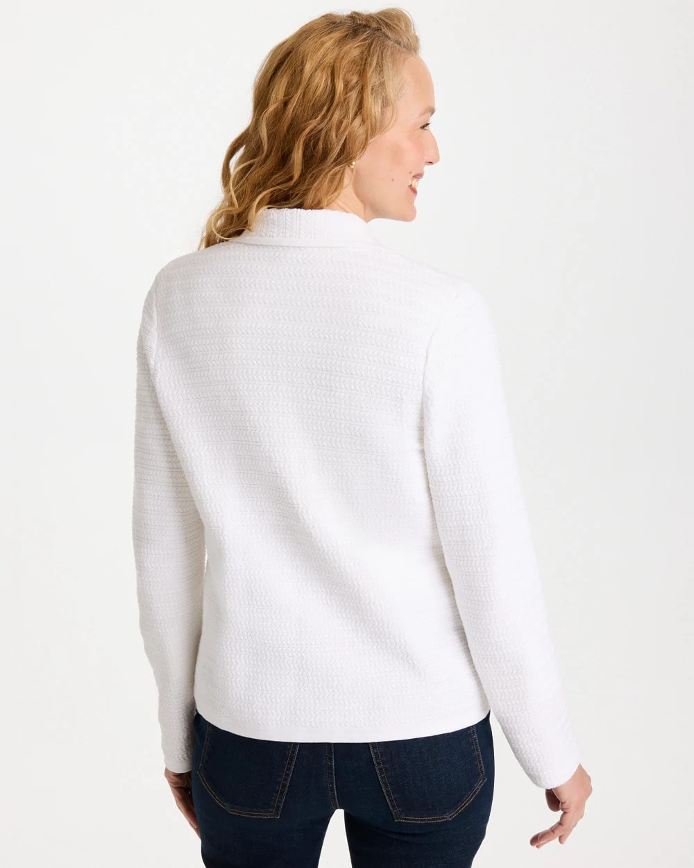Textured Stitch Detail Cardigan Alabaster - Chico's