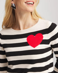 Striped V-Day Pullover English Cream - Chico's