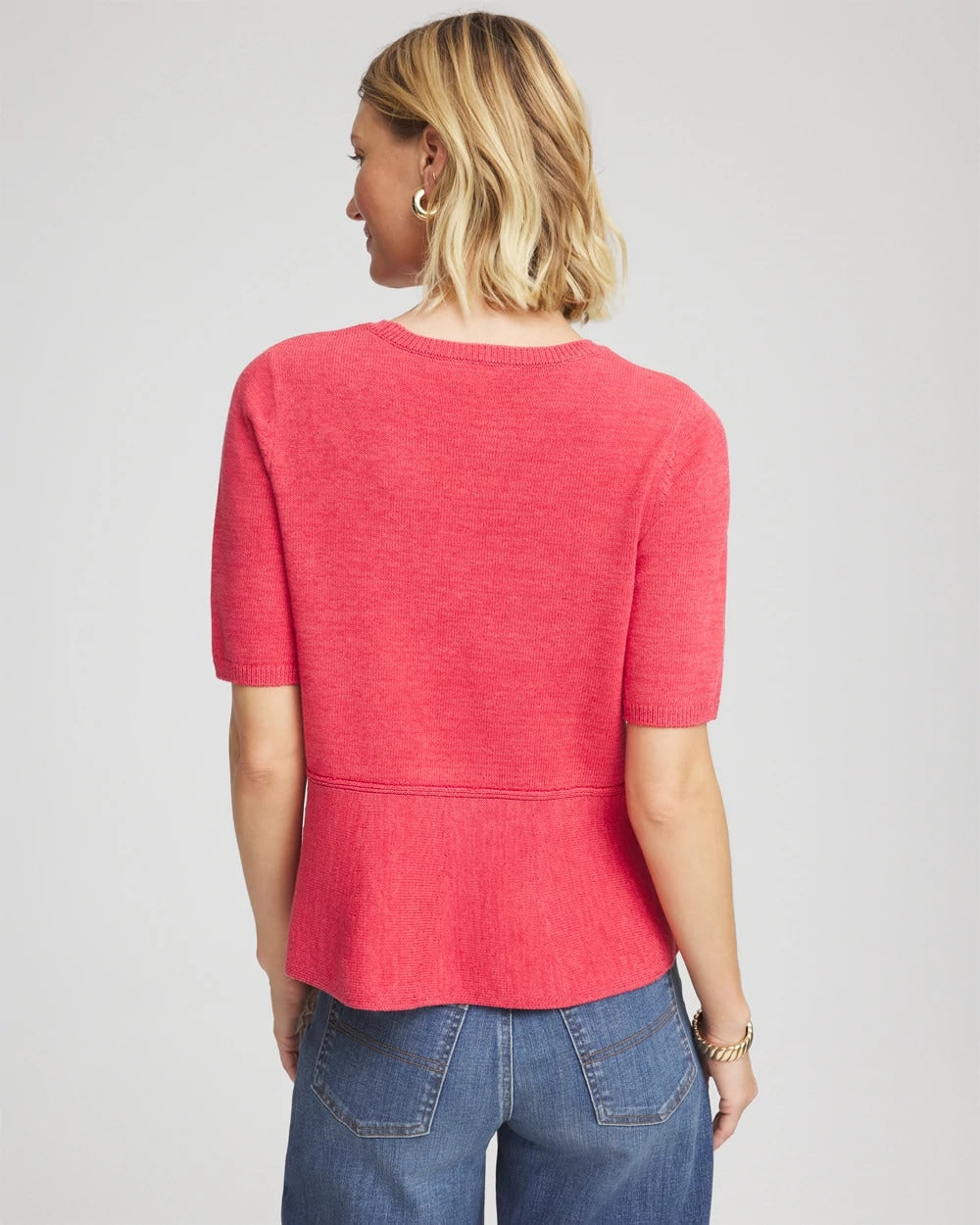 Pullover Peplum Sweater Folkloric Red - Chico's