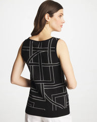 Ella Graphic Scoopneck Tank Black - Chico's