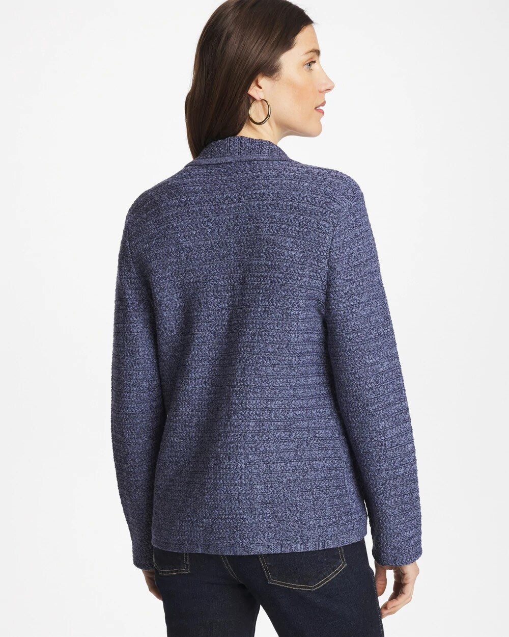 Denim Inspired Textured Cardigan Medium Denim - Chico's