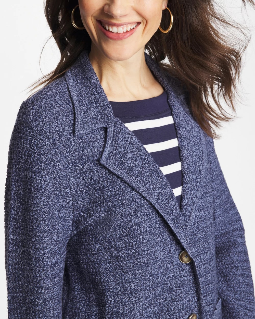 Denim Inspired Textured Cardigan Medium Denim - Chico's