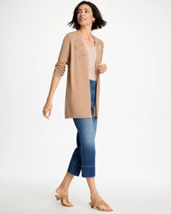 Floral Embroidered Cardigan Cattail Brown - Chico's