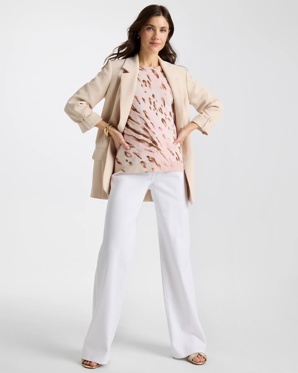 Ella Crewneck Metallic Pullover Sweater Sweet Blossom - Chico's