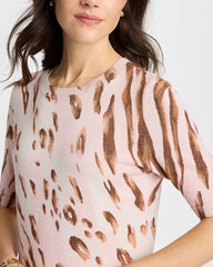 Ella Crewneck Metallic Pullover Sweater Sweet Blossom - Chico's