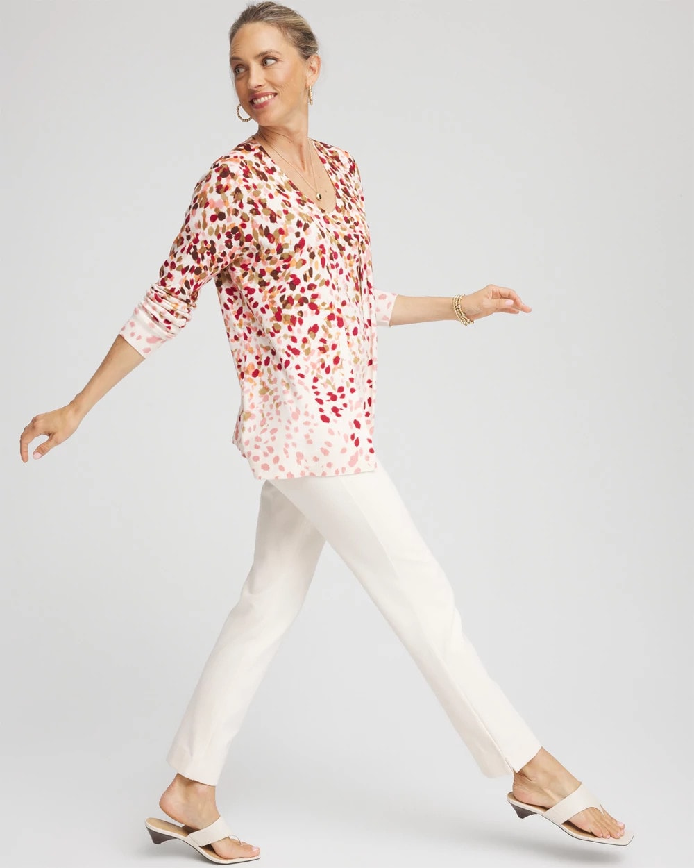 Ombré Printed V-Neck Cardigan Multi - Chico's