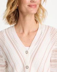 Striped Stitchy Cardigan Alabaster - Chico's