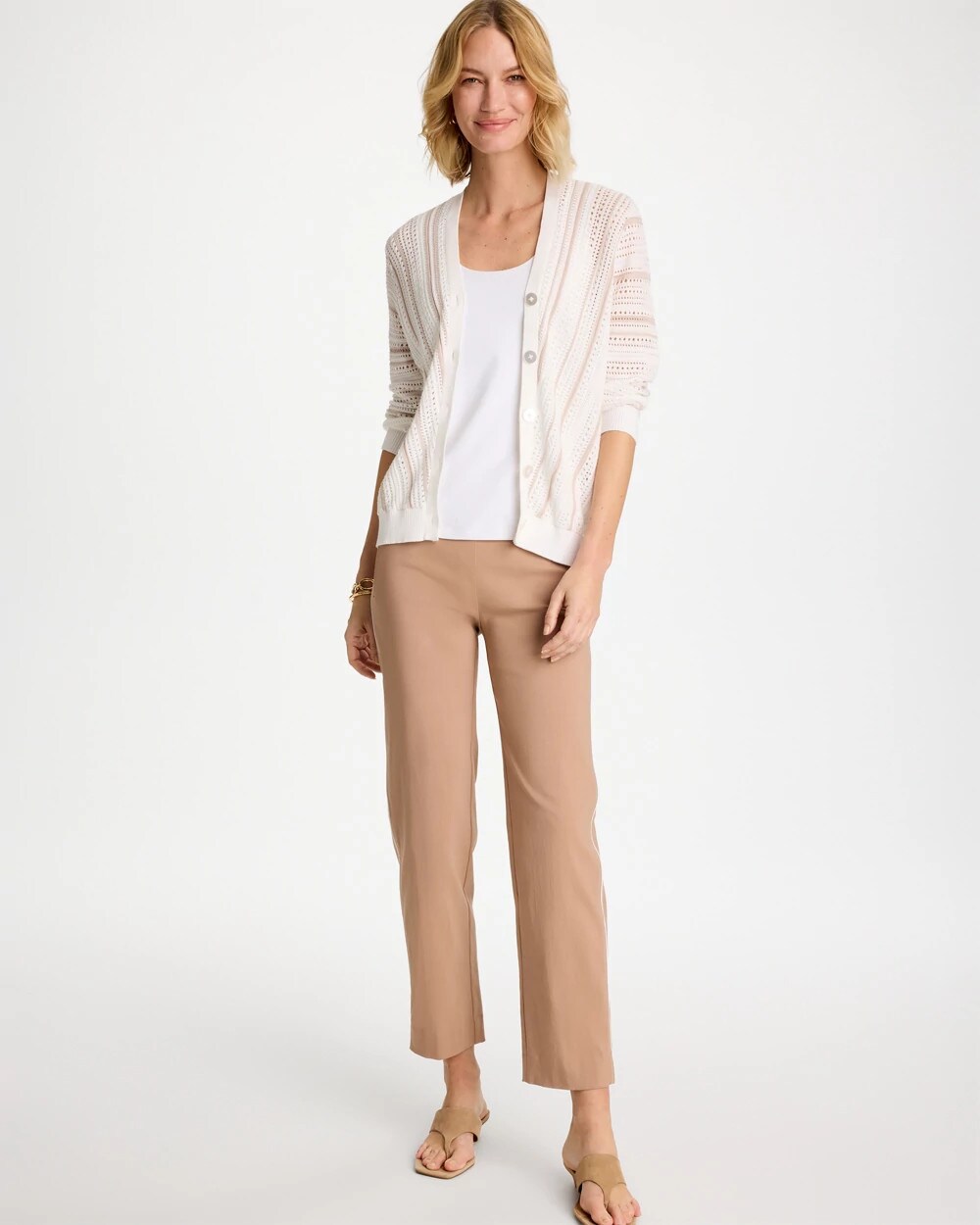 Striped Stitchy Cardigan Alabaster - Chico's