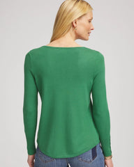 Ella V-Neck Pullover Sweater Jardin Green - Chico's