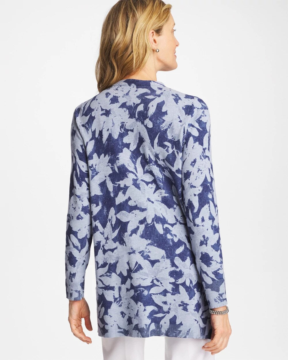 Ella Floral Cardigan Blue - Chico's