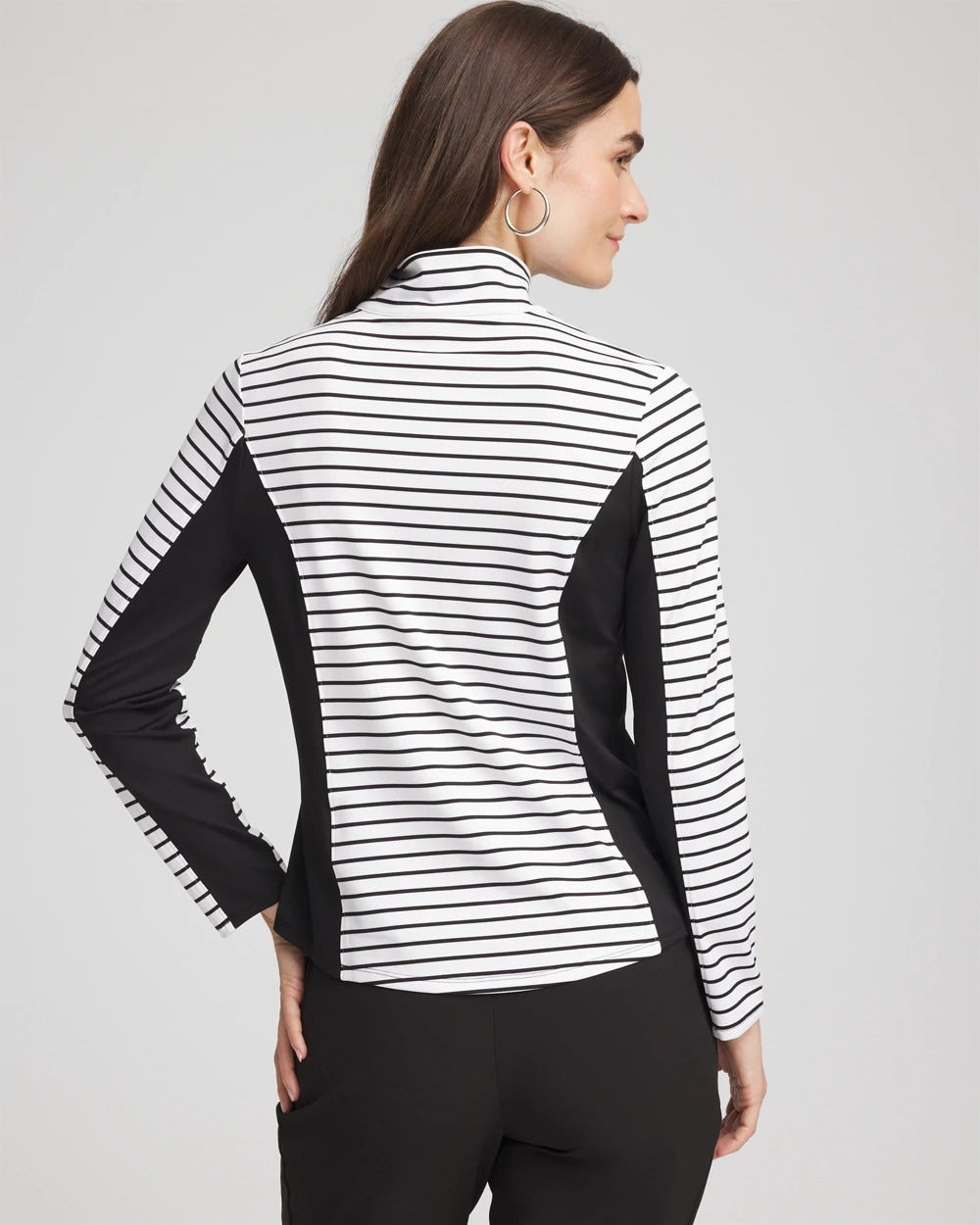Zenergy® UPF Striped Block Half Zip Black - Chico's