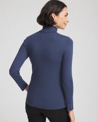 Ella Button Cuff Turtleneck Sweater Indigo Sky - Chico's