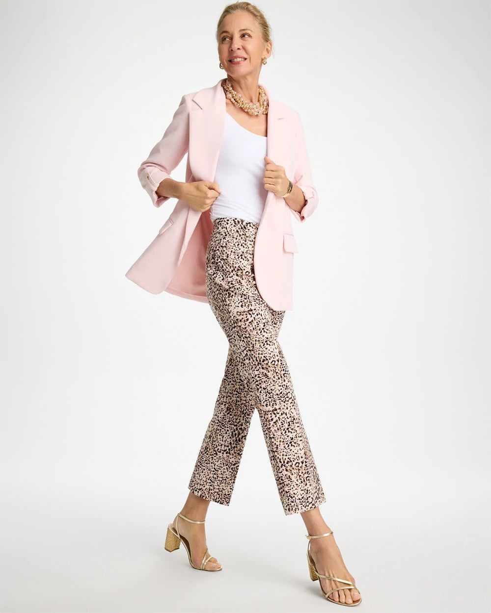 Brigitte™ Animal Print Crop Flare Pants Pale Sand - Chico's