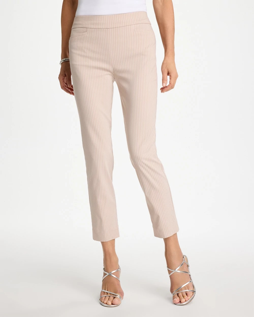 Brigitte™ Slim Twill Stripe Neutral Crop Neutral - Chico's