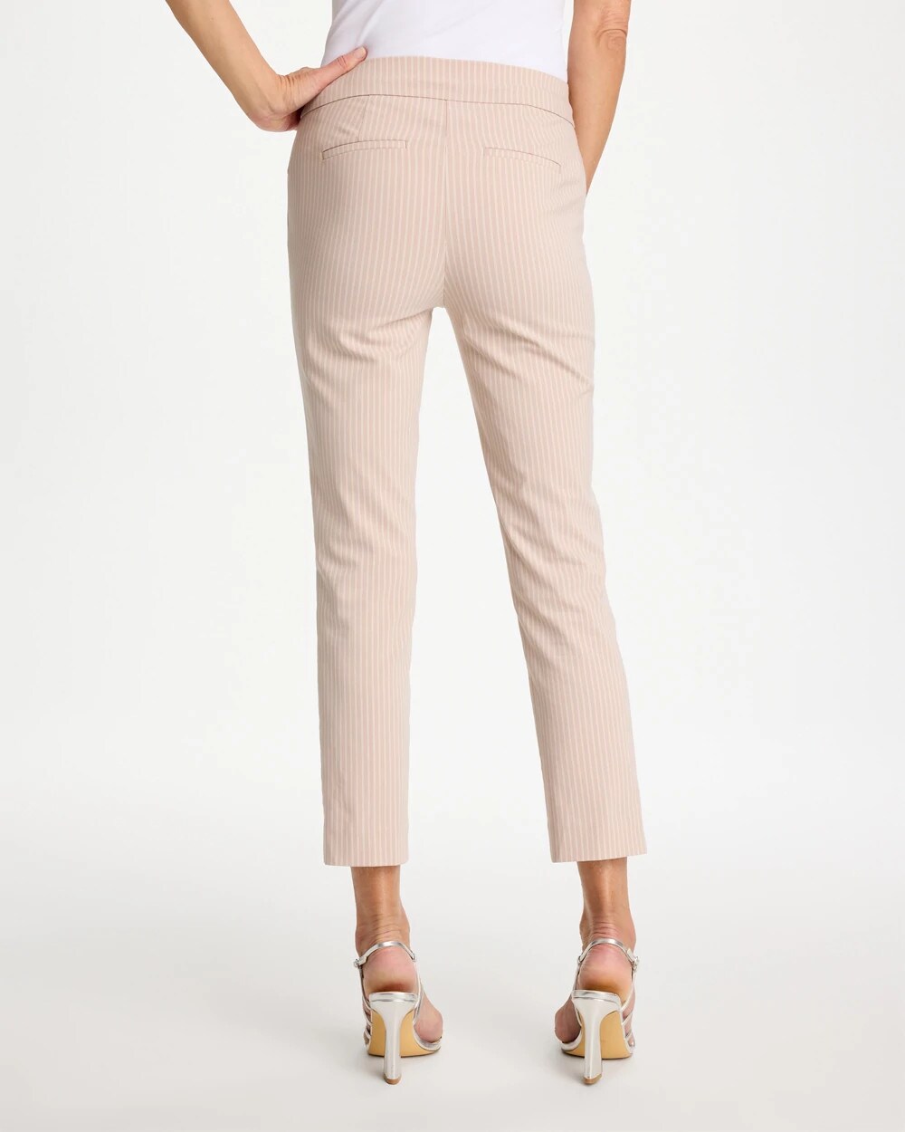 Brigitte™ Slim Twill Stripe Neutral Crop Neutral - Chico's