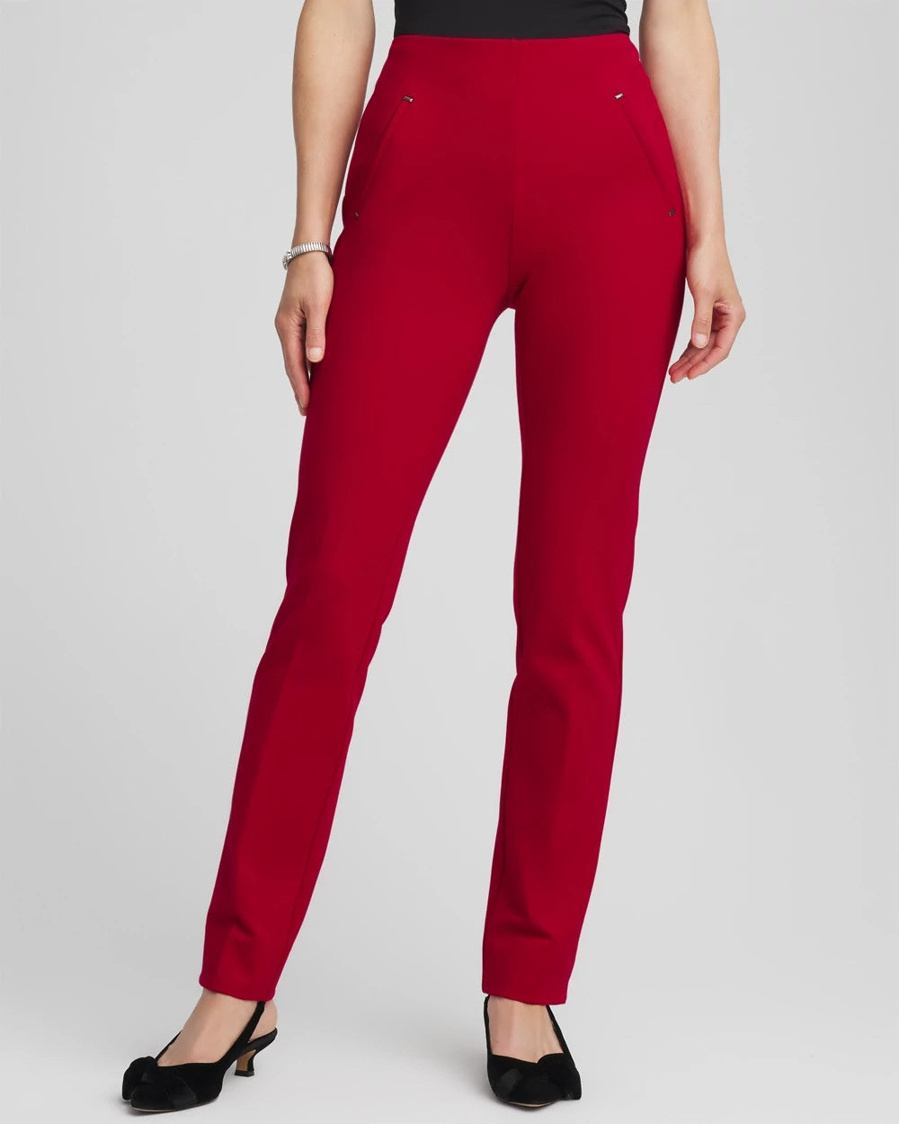 Juliet Slim Trim Detail Pants Carmine Red - Chico's