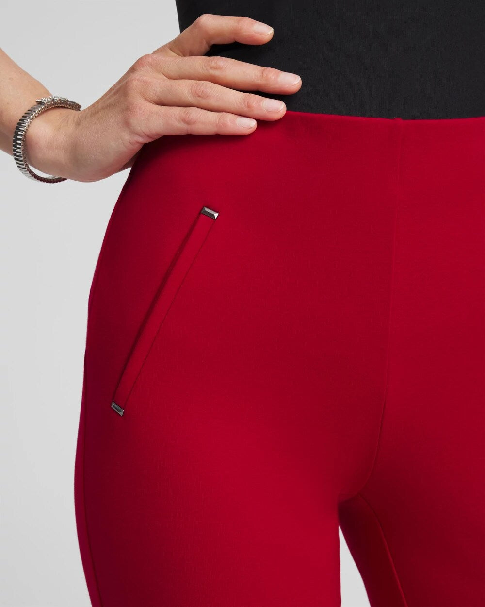 Juliet Slim Trim Detail Pants Carmine Red - Chico's