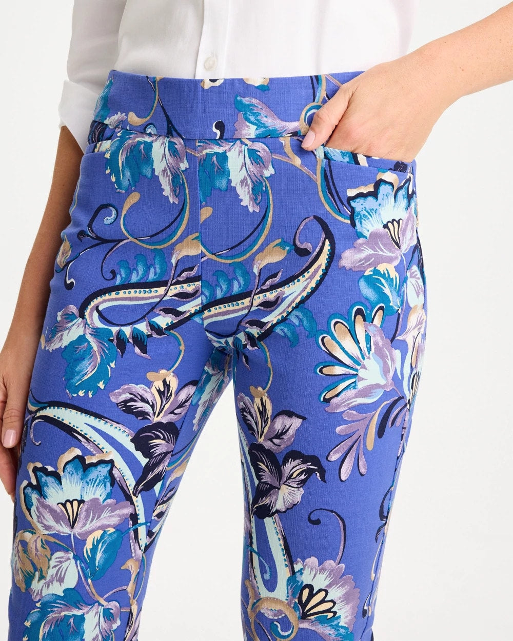 Brigitte™ Slim Mae Paisley Crop Pant Amparo Blue - Chico's