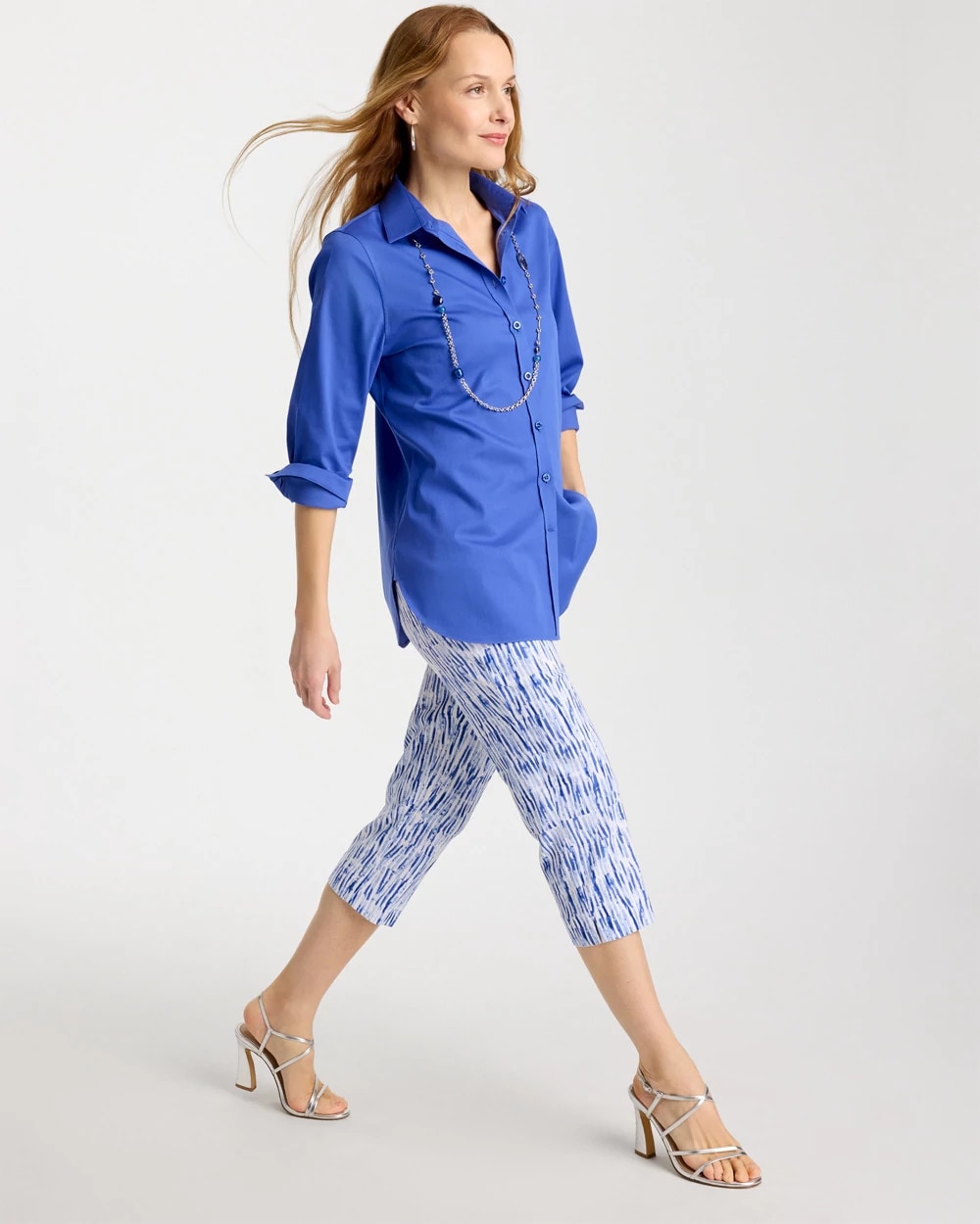 Brigitte™ Slim Infinite Lines Capri Pants Amparo Blue - Chico's