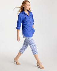 Brigitte™ Slim Infinite Lines Capri Pants Amparo Blue - Chico's