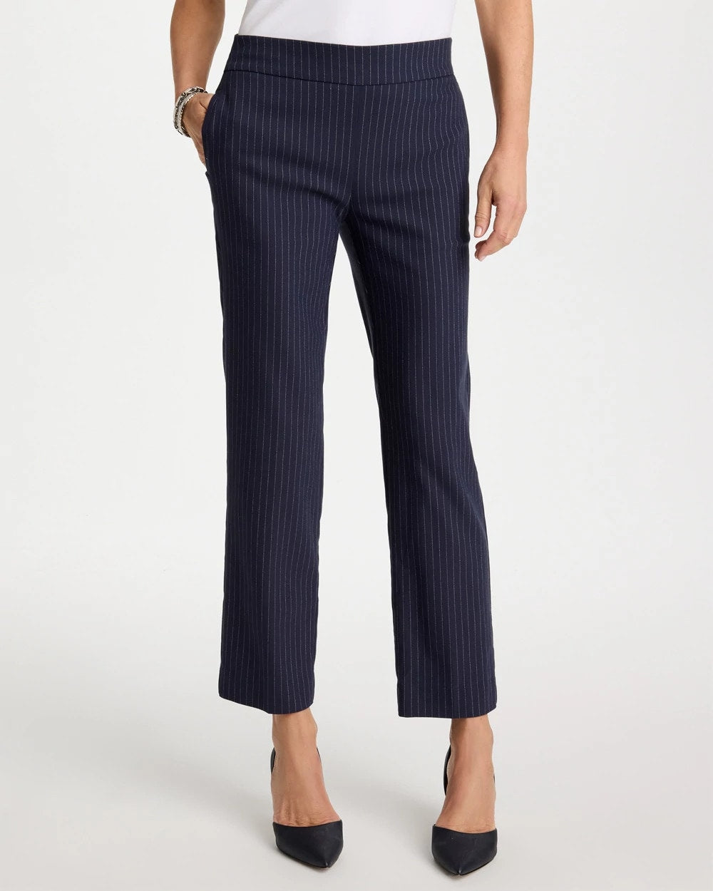 Brigitte™ Straight Pinstripe Cropped Pants Navy - Chico's