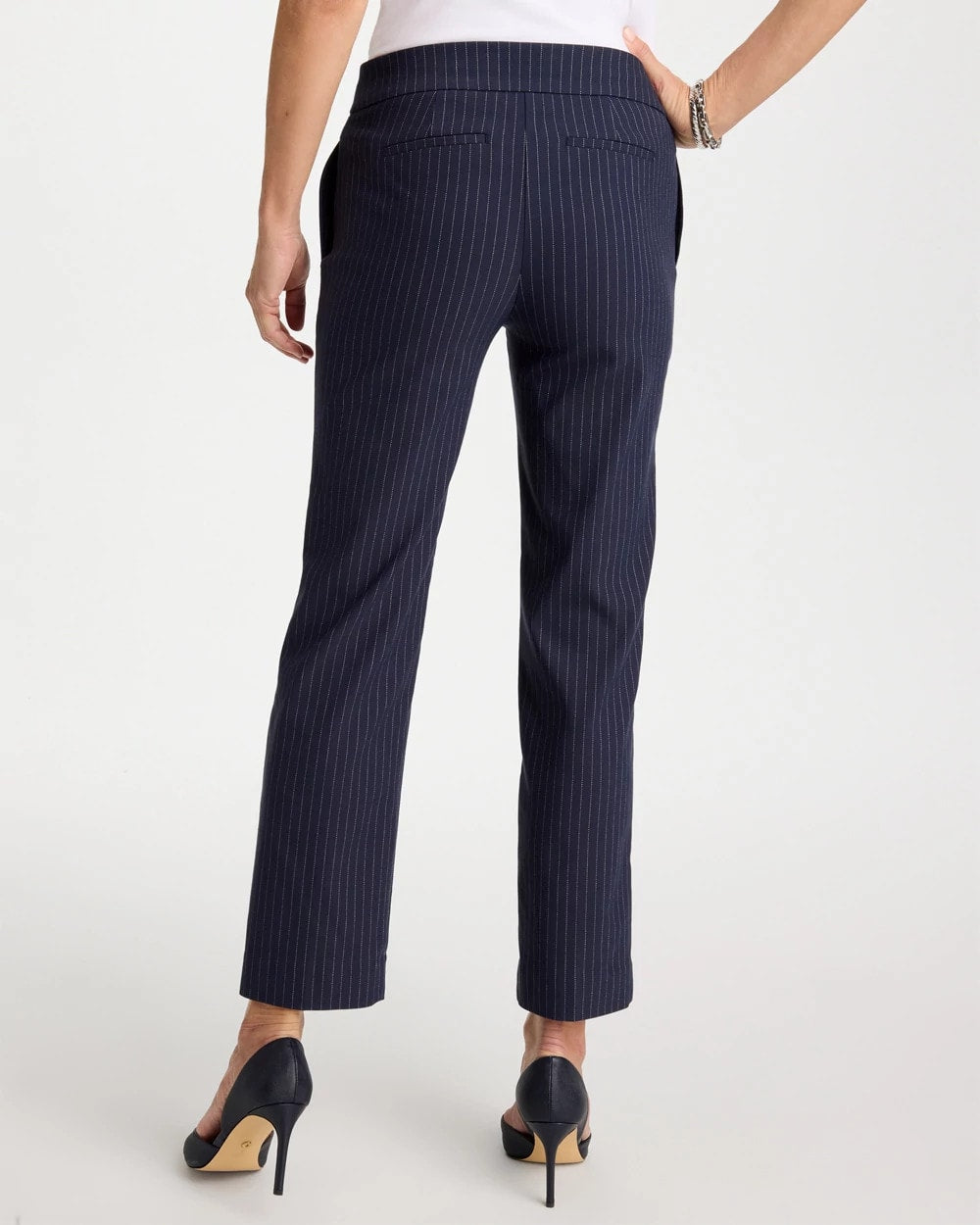 Brigitte™ Straight Pinstripe Cropped Pants Navy - Chico's