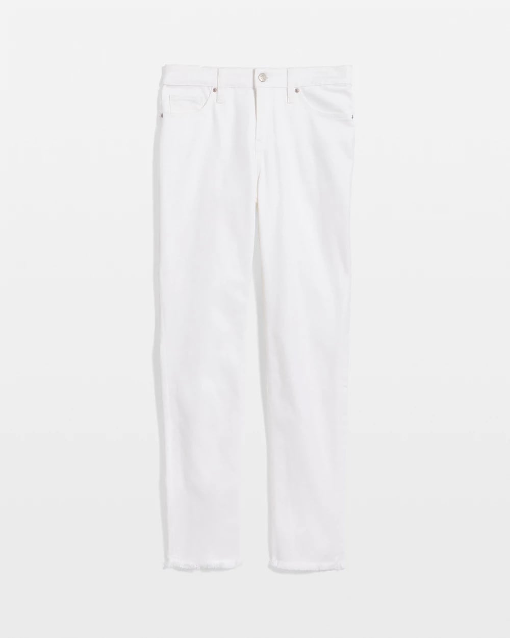 No-Stain Girlfriend Frayed Ankle Jeans Alabaster - Chico's