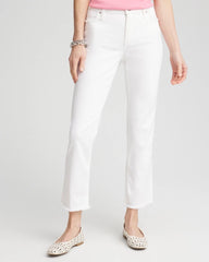 Girlfriend Frayed Cropped No Stain Jeans Alabaster - Chico's