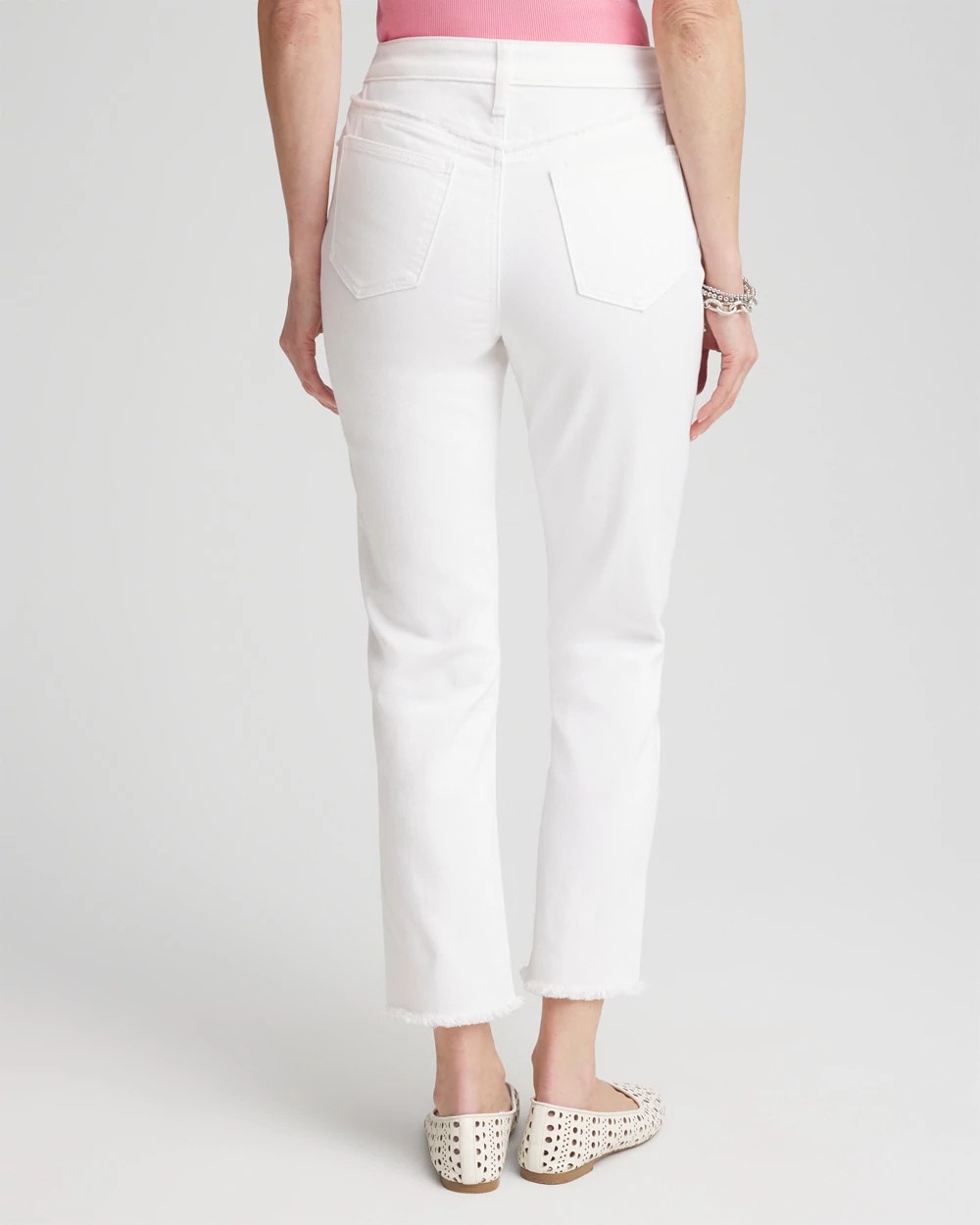 Girlfriend Frayed Cropped No Stain Jeans Alabaster - Chico's