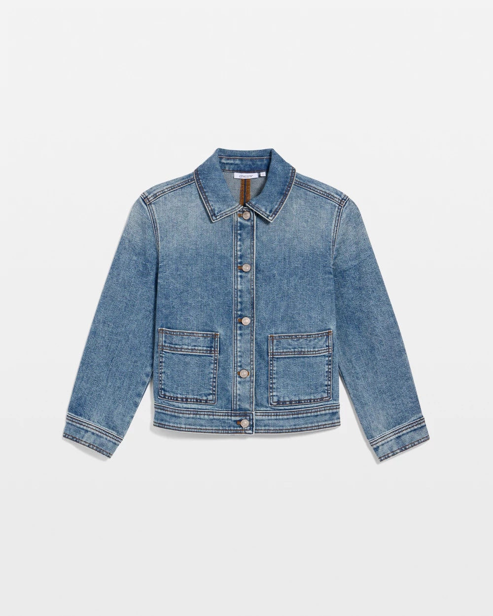 Denim Cropped Trucker Jacket Sakura Indigo - Chico's