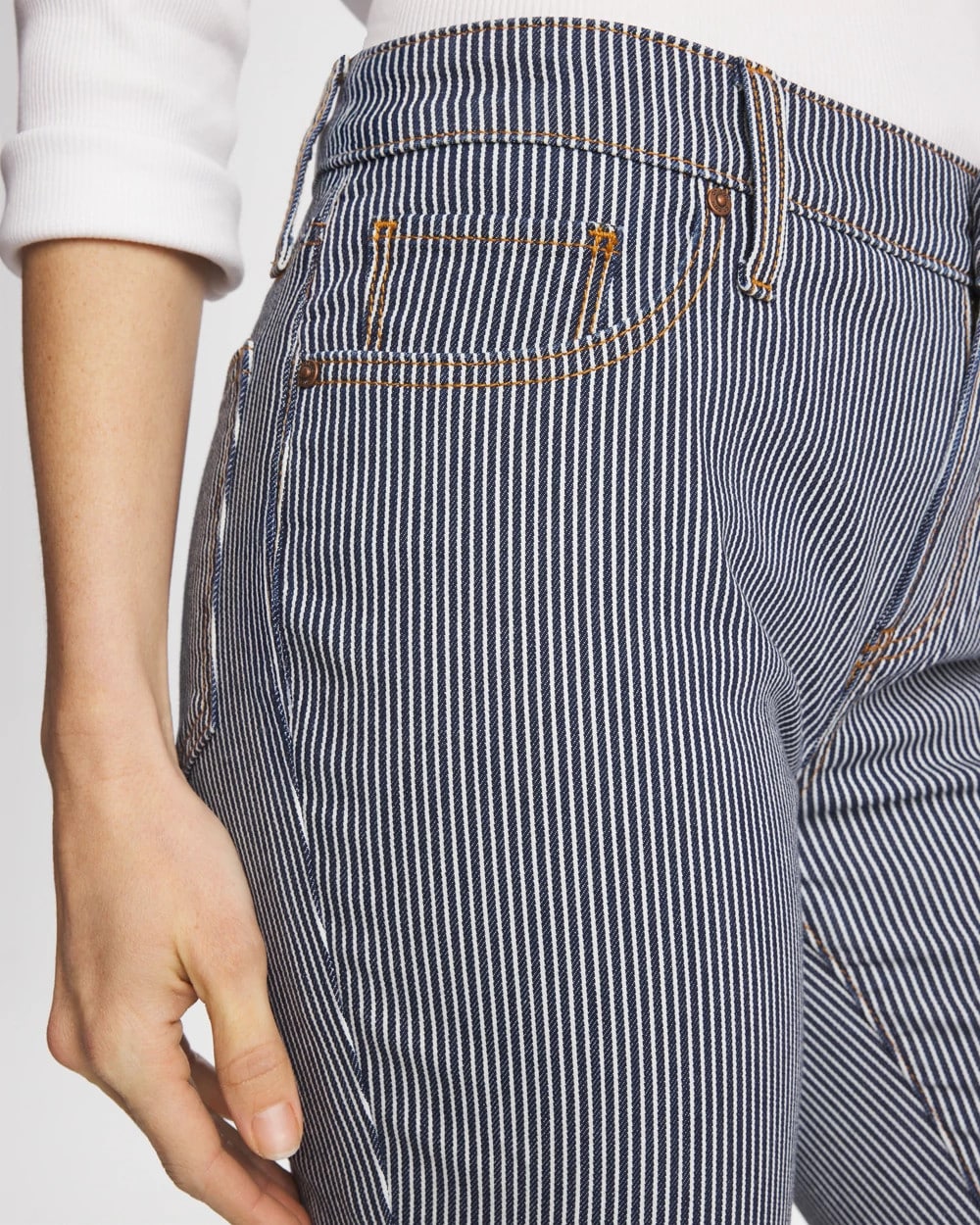 Pinnacle Stripe Girlfriend Ankle Jeans Denim - Chico's